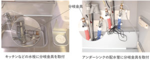 ウォータースタンド分岐部品取り付けイメージ